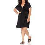 スタイルと快適さを両立！[Essentials] フェイクラップ ワンピース 大きいサイズ レディース ブラック XL並行輸入