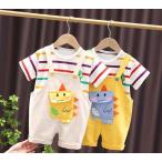 可愛い恐竜デザインの子供用セットアップ！夏のお出かけにぴったり