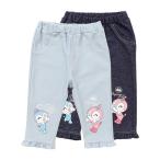 夏をもっと楽しく！アンパンマンのニットデニム７分丈パンツ