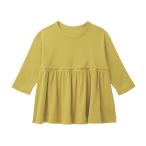 春の装いにぴったり！ドロップショルダー長袖ギャザーTシャツ（イエロー）