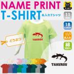 個性を楽しむ！名入れ可能なトカゲ半袖キッズTシャツ