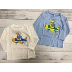 可愛さ満点！ゆるかわ動物が飛行機に乗った長袖Tシャツ