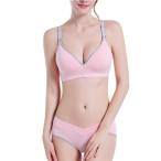 ピンク×グレーの授乳ブラ上下セットで、一年中快適に過ごそう！