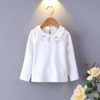 ☆ホワイト×ウサギ☆90cm 丸襟カットソーで一年中おしゃれを楽しもう！