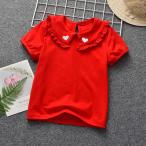 可愛い☆ レッドの丸襟カットソーで特別な日を彩ろう！