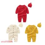 春のお出かけにぴったり！可愛いロンパースとニット帽子のセット