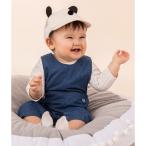 レトロポップな新生児コーディネート！プティマインのロンパース×サロペットセット