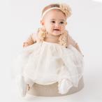 新生児にぴったり！プティマインのオーガニックコットンお花チュールワンピース×リブニットロンパースセット