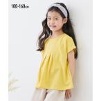 夏の定番！梨地素材で上品な女の子向けコットンTシャツ、サイズ展開100-130cm