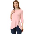 春らしい軽やかさ！ライトピンクの七分袖チュニックで大人のカジュアルスタイル