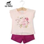 おしゃれで可愛い！UP BABYの女の子ベビーTシャツ＆ショートパンツセット