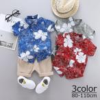 お洒落キッズ必見！花柄プリントのハーフパンツセット