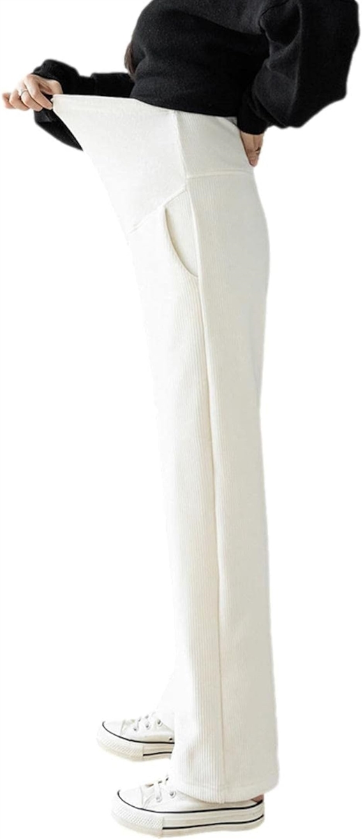 寒い季節も快適！フワトロ触感の裏起毛マタニティパンツ