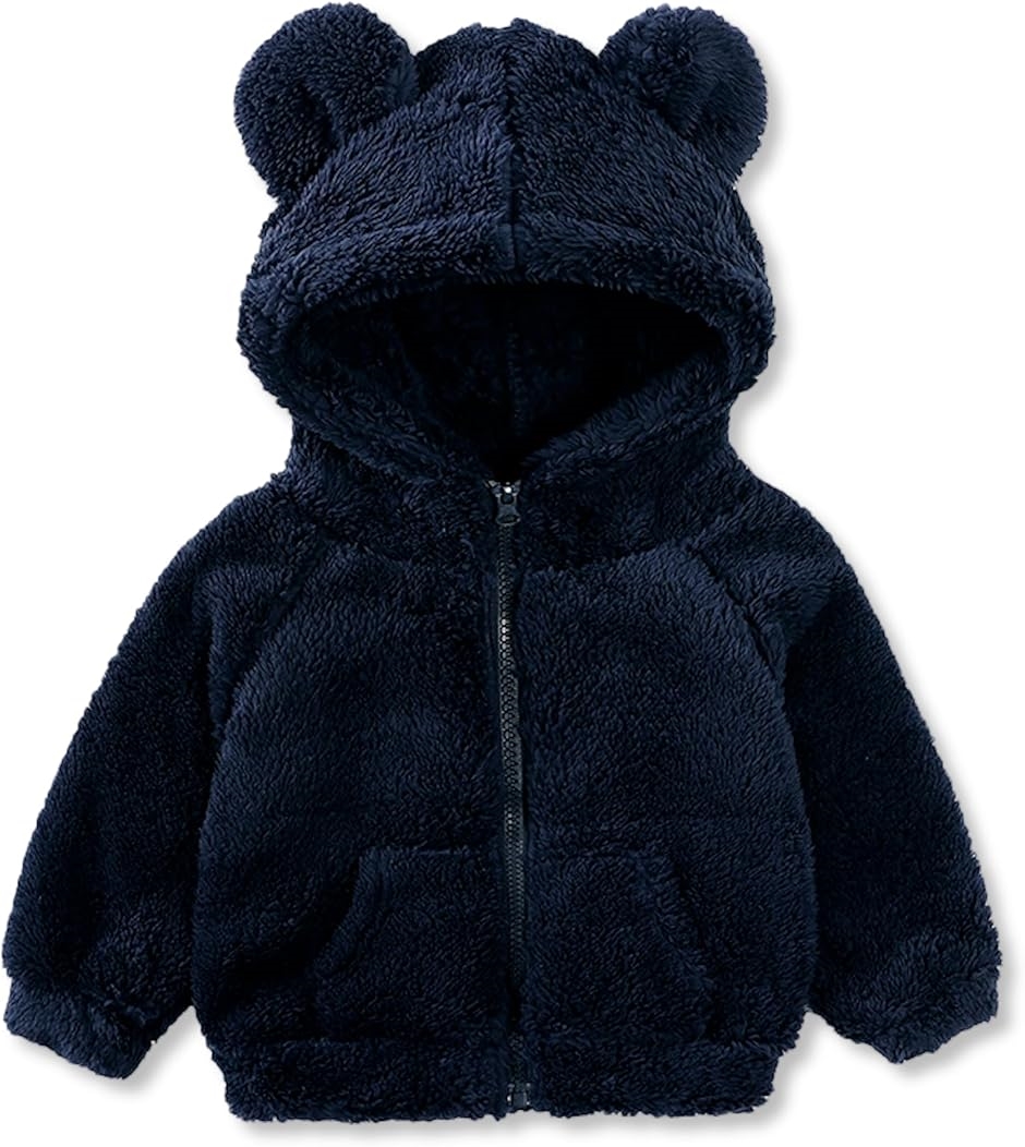 ふわふわもこもこ！耳付きフードでキュートなキッズボアジャケット！